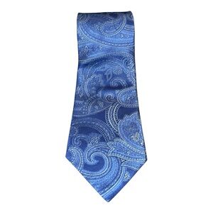 John W. Nordstrom Blue Paisley Silk Necktie Classic Menswear MT2